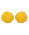 Boucles d'oreilles ronde en résine facetté jaune - Marion Godart