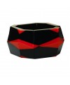 Bracelet manchette élastique noir et rouge en résine - Marion Godart