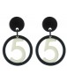 Boucles d'oreilles n°5 noir et écru - Marion Godart