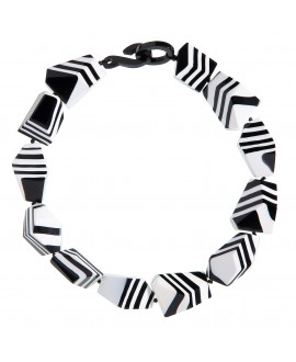 Collier Noir et blanc en résine - Marion Godart