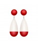 Boucles d'oreilles blanche et rouge rétro - Marion Godart