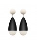 Boucles d'oreilles noire et blanche  rétro -  Marion Godart