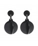 Boucles d'oreilles disque noire - Marion Godart