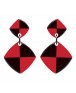Boucles d'oreilles damier noir et rouge  - Marion Godart