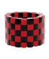 Bracelet manchette élastique rouge et noir en résine - Marion Godart