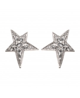 Boucles d'oreilles étoile Strass Blanc - Marion Godart
