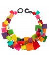 Collier ajustable carré multi couleurs en résine - Marion Godart