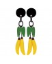 Boucles d'oreilles bananes et feuilles  Marion Godart