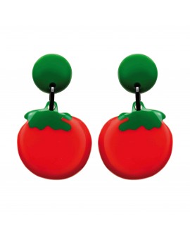 Boucles d'oreilles tomates rondes rouges à clip en résine - Marion Godart