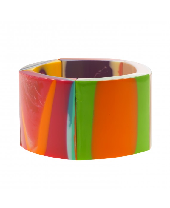 Bracelet élastique tie and dye multi couleurs en résine - Marion Godart