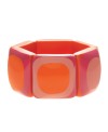 Bracelet élastique carré rose et orange en resine  - Marion Godart