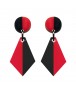 Boucles d'oreilles duo noir et rouge