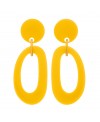 Boucles d'oreilles anneaux en resine jaune marion godart