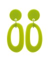 Boucles d'oreilles anneaux en resine vert anis marion godart